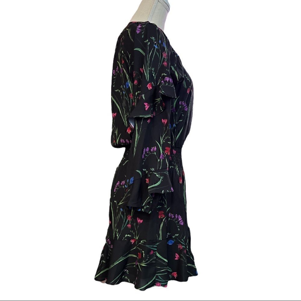 Parker Ruffle Sleeve Smocked Midnight Tulip Mini Dress - Picture 3 of 6